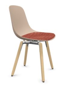 Wood assise tapissée